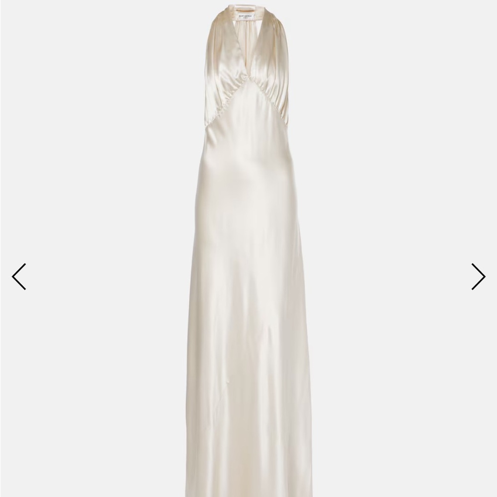 Saint Laurent Halter Neck Satin Dress FR 34 (US 2) BRAND NEW WITH TAGS